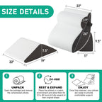 Bambulex 4PCS Wedge Pillow Set for After Surgery, Orthopedic Bed Wedge Pillow for Back Pain Relief, Sitting Up in Bed, Acid Reflux, Adjustable Post Surgery Pillows for GERD, Snoring, White/Grey