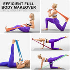 A AZURELIFE Resistance Bands,Professional Long Non-Latex Elastic Stretch Bands,Exercise Bands for Physical Therapy, Yoga, Pilates, Rehab, at-Home or The Gym Workouts, Strength Training