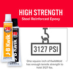 J-B Weld KwikWeld, 6 Minute Set Epoxy, Steel Reinforced Epoxy, High Strength - 2 Pack, Dark Grey (8276-2)