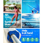 Nollapo Aluminum Solar Swimming Inground Pool Cover Reel Set (14FT, Blue)