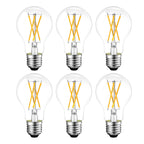 GvvooHome Dimmable E26 LED Bulb 6W, 60 watt Equivalent, Vintage LED Edison Bulbs 2700K Soft White, A19 Clear Glass LED Light Bulb for Ceiling Fan, 90+CRI, 600LM, 6 Pack