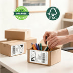 HUOJI 4x6 Thermal Labels, Perforated, 500/Stack, Commercial Grade