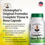 Christopher's Original Formulas Complete Tissue & Bone Formula – 100 VCaps | Herbal Support for Bones & Connective Tissue - Pack of 2
