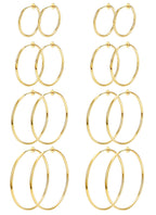 Magitaco 8 Pairs Clip On Hoop Earrings Stainless Steel Clip On Earrings for Women Fake Hoop Earring Spring Hoop Earring For Non-Pierced Ears G