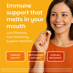 EZ Melts Vitamin C - Daily Vitamin for Antioxidant & Immune Support - No Artificial Flavors - Non-GMO & Sugar-Free - Orange Citrus - 60 Dissolvable Tablets (30 Servings)