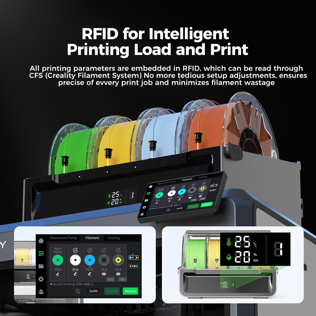 Creality Hyper PLA RFID Filament 1.75mm, Galaxy PLA 1KG, Stardust Gray