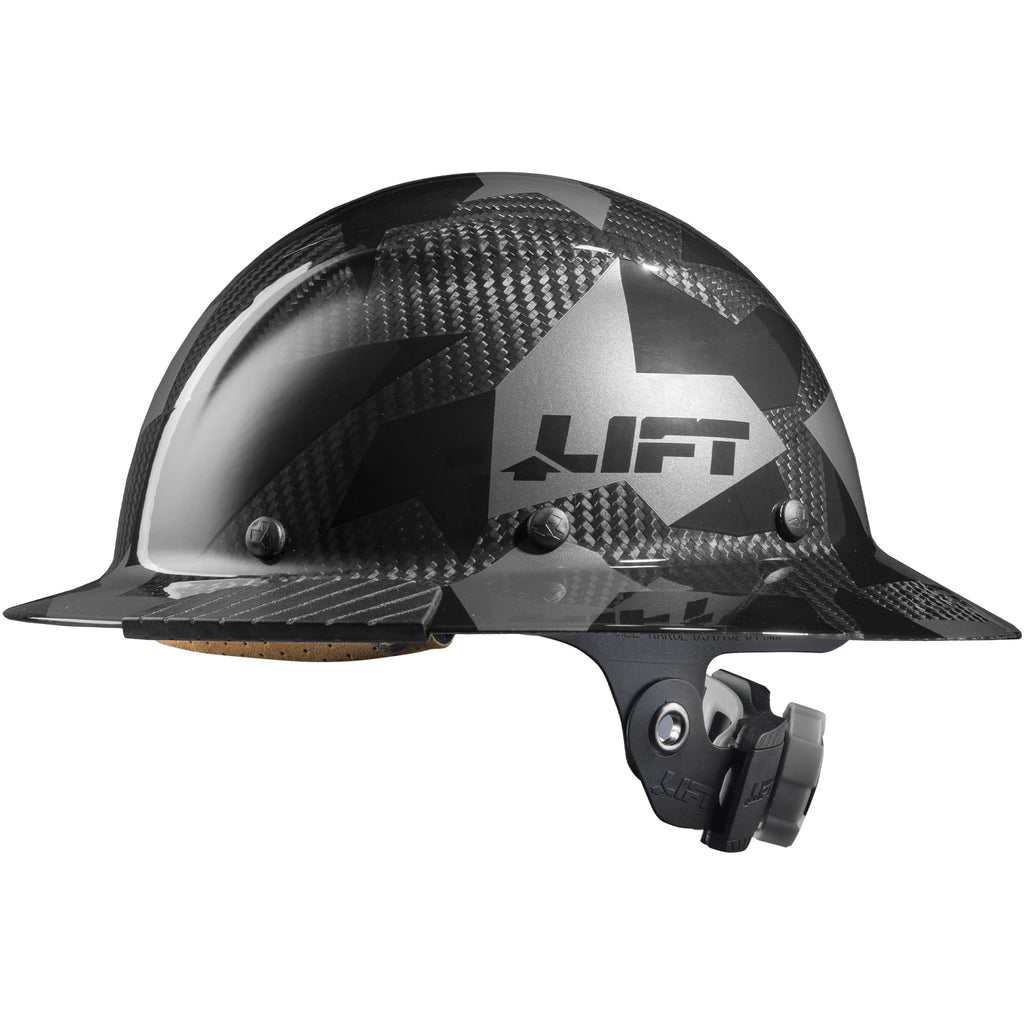 Lift Dax Carbon Fiber Full Brim Hard Hat/Safety Helmet, Black Camo