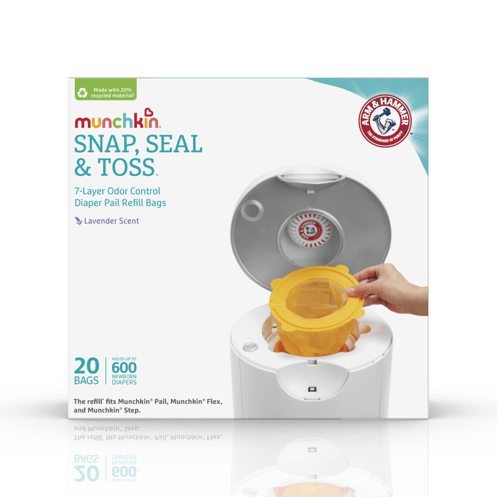 Munchkin Arm & Hammer Snap, Seal & Toss Refill Bags, 20 Pack