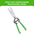 GARDEN GURU Hand Grass Clipper Scissors – Classic Forged Steel Grass Shears Pruners – Comfort Grip Handles – Perfect for Hand Edging Lawn, Trimming Shrubs & Flowers, Gardening, Landscaping