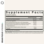 Codeage Brain Focus Vitamins+, Citicoline Cognizin, Ginseng, 60 Capsules