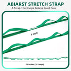 Abiarst Stretching Strap Yoga Straps for Physical Therapy, 10 Loops Non-Elastic Stretch Band for Pilates, Flexibility, Exercise and Gymnastics (2-Pack (Black+Green))