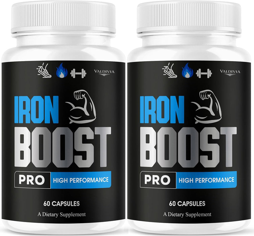 Iron Boost Pro Capsules - Official Iron Boost Pro Advanced Supplement Support - Maximum Strength, Natural IronBoost Pro for Overall Health & Wellness Reviews, 60 Capsules for 1 Month