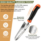 Joyfair Gardening Tools, 8 Pcs Stainless Steel Heavy Duty Garden Tool Set