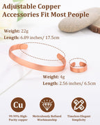 BioMag Pure Copper Bracelet & Ring for Men Women, Handmade Tibetan Style