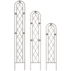 Arcadia Garden Products TR01 4' x 10" Arched Garden Trellis, Black