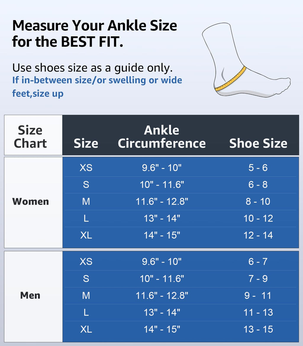 WHCOOL Slim-Fit Ankle Brace for Sprained Ankle, Quick Lace Up Ankle Support for Women Men with 2 Auto-Shaped Pads, Air Fabric Cool Ankle Stabilizer for Injury Recover, Running,Sports,White，XL