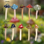 csjzzt 10 Pack Ceramic Mushroom Garden Decor, Outdoor Fairy Garden Ornament