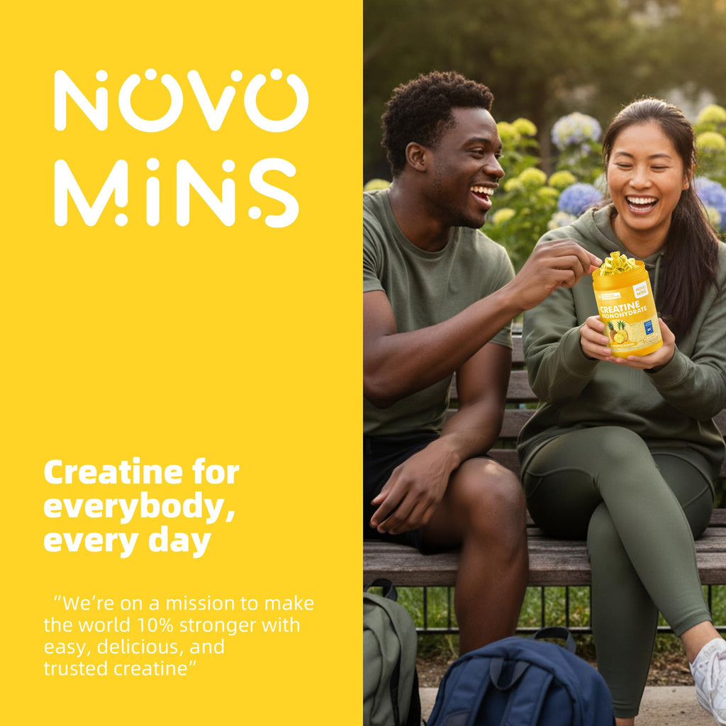 novomins Creatine Monohydrate Gummies for Men & Women, Chewables Creatine Monohydrate for Muscle Strength, Muscle Builder, Energy Boost, Pre-Workout Supplement(90 Count)-Pineapple Flavor.