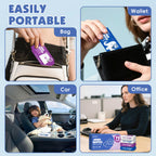72 PackTravel Flushable Wipes with Aloe & Vitamin E,Impossibly Compact 7 Wipe Per Pack Mini Travel Adult Wet Wipe,Hypoallergenic & Fragrance-Free Skin-Friendly Flushable Wet Wipe (504 Total Wipes)