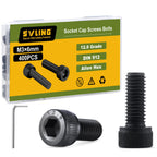 SVLING M3-0.5 x 6mm Bolt, 400PCS M3 Hex Socket Head Cap Screws Bolts, 12.9 Grade Alloy Steel, Full Threads, Allen Socket Drive, with Hex Spanner