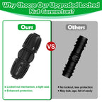 WZFLRUA 10 Pack 1/2 Inch Drip Irrigation Coupling Fittings (1/2" ID x 0.65" OD) - 1/2'' Drip Line Anti-Drop Barbed Lock Nut Coupler Connectors for 1/2 Inch Drip Irrigation Tubing Irrigation System