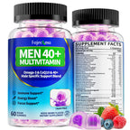 Fajeckma Mens Multivitamins Gummies for 40 Plus: Chewable Sugar Free Mens Multivitamins 40 Plus Gummy with Methylated B-Complex Omega-3 Magnesium CoQ10 Lycopene - Daily Vitamins for Men(120Count)