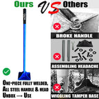 Moosefield Fully Welded Steel Heavy Duty Soil &A sphalt Tamper 8"x8" with 45 inch Handle Garden Landscaping Hand Rammer Compactor for Earth, Gravel and Dirt Pavement Compaction Paver Tool Trash Tamper