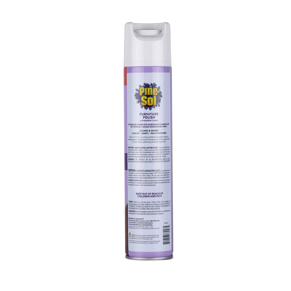 Pine-Sol Furniture Polish | Wood Furniture Polish Spray | Wood Polish Spray for Your Furniture Gives You A Powerful Clean You Can Trust | 12.7 Ounces, Fresh Lavender Scent - Pack of 6