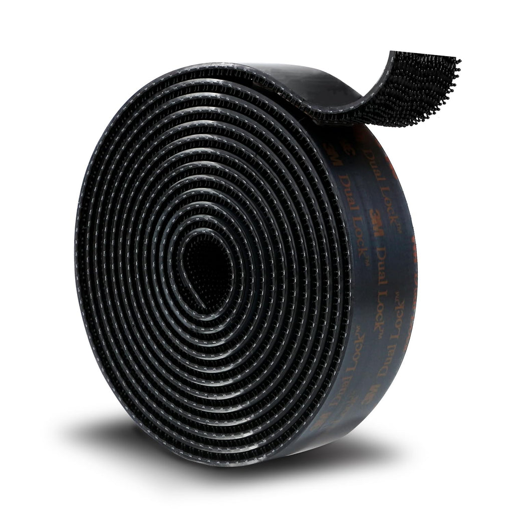 3M Dual Lock SJ3550A 1"×8ft Black, Reclosable Fastener Mounting Tape Interlocking Mushroom Shaped Strong Adhesive Hook Lock Sticky Tape Waterproof for Indoor and Outdoor, EZ Pass, Pedalboard, 1 Pack