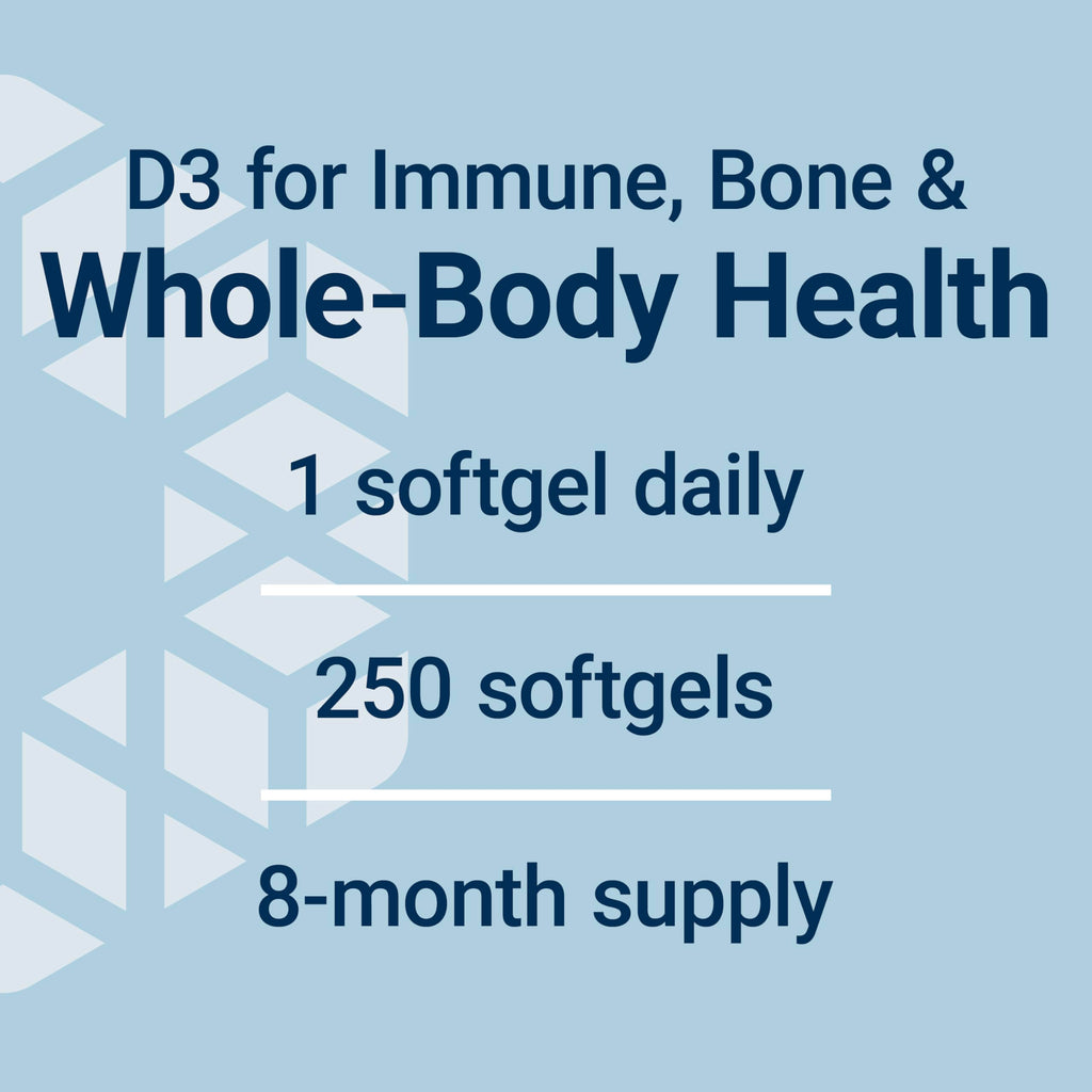 Life Extension Vitamin D3 25 mcg (1000 IU), Immune System Support, Bone Health, Whole-Body Health, Value Size, Gluten-Free, Non-GMO, 250 softgels (Pack of 2)
