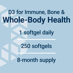 Life Extension Vitamin D3 25 mcg (1000 IU), Immune System Support, Bone Health, Whole-Body Health, Value Size, Gluten-Free, Non-GMO, 250 softgels (Pack of 2)