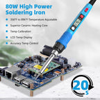 Soldering Iron Kit, 80W 110V Upgraded Digital Electric Soldering Kit with LCD Display, 39-in-1 Adjustable Temperature Welding Tool for DIY Appliance