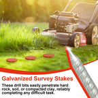 Otoolling 8 Pack 12 Inch Survey Marker Stakes Galvanized Rebar 1.35 lb Heavy Duty Hi Vis Property Line Marker Post for Paver Garden Lawn Landscape Edging Weed Barriers (Orange)