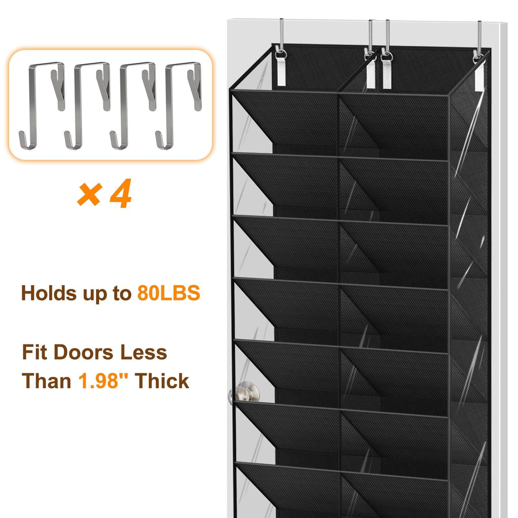 UVIAHOMI 20-30 Pairs Over the Door Shoe Organizer, 10-Tier Door Shoes Rack