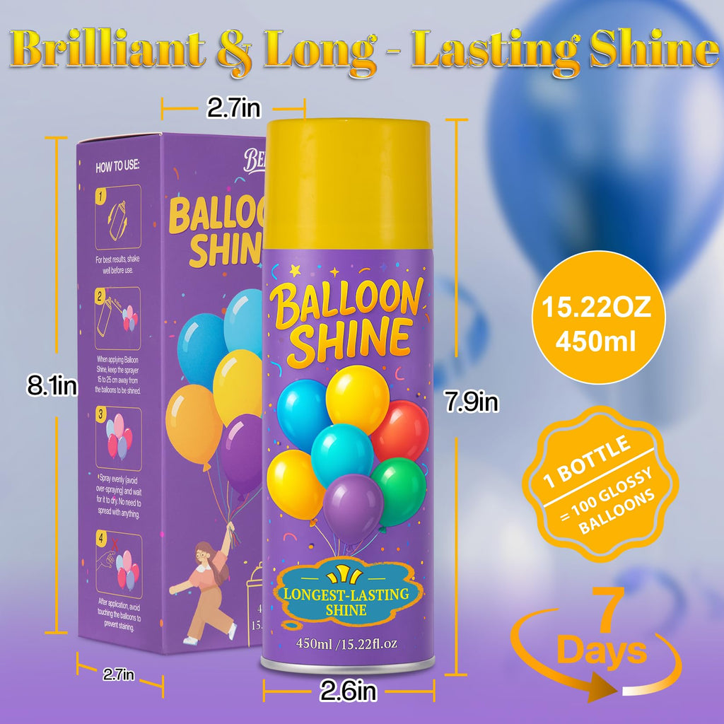 Balloon Shine Spray for Party : 15 oz Balloons Spray Silicone