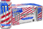 Monster Energy Ultra Red White & Blue Razz, Sugar Free Energy Drink, 16 Ounce (Pack of 15)