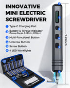 Mini Electric Screwdriver Set 140-IN-1: UnaMela Small Electric Screwdriver Cordless - 120 Precision Bits, 5 Torque Settings, LED Light, Magnetic Power Screwdriver Repair Tool Kit for PC RC Electronics