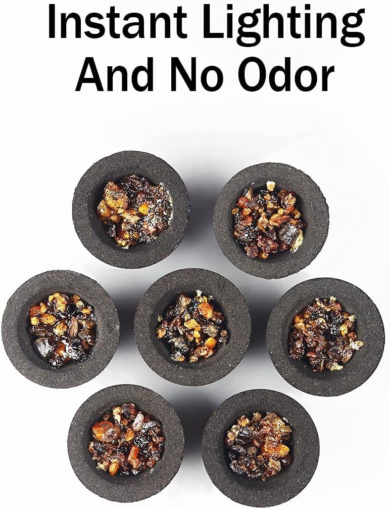 Coal Disks for Incense - Pack of 200 Coal Briquettes - 20 Rolls of 10 Tablets - Quicklighting - Slow Burning