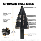 Jerax tools 1/4"-1-3/8" M2 Step Drill Bit Unibit for Hole Drilling 5 Sizes