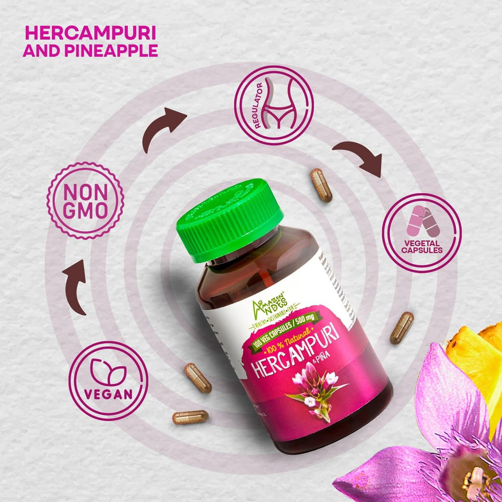 Hercampuri Capsules l 1500mg per Serving l Vegan, Non-GMO & Allegen-Free Pills l Amazon Andes