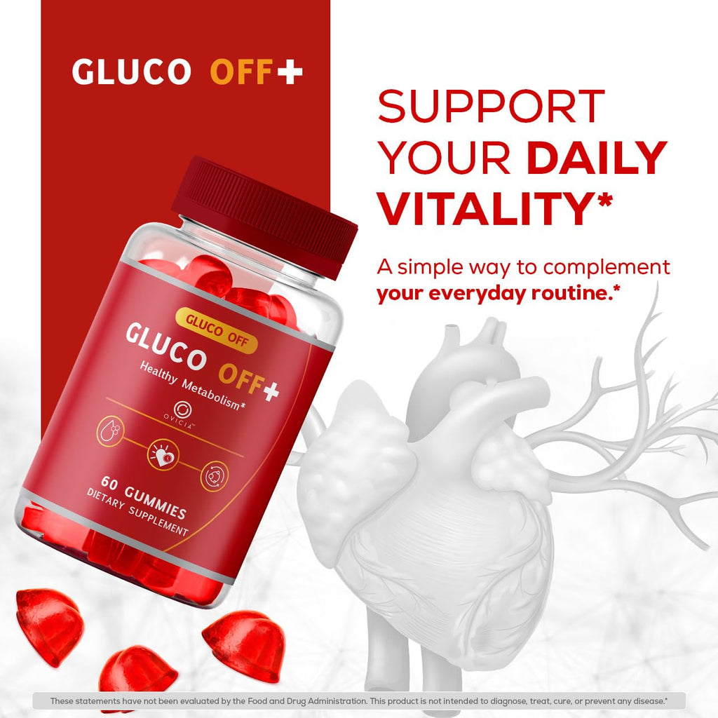 Gluco Off Gummies - GlucoOFF + Advanced Formula Premium All Natural Ingredients Maximum Strength, Daily Support Gummys Vitamins for Health and Wellness Reviews, 60 Gummies for 1 Month
