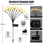 NBQQ Solar Garden Lights 4 Pack of 32 LEDs Swaying Firefly Garden Decor