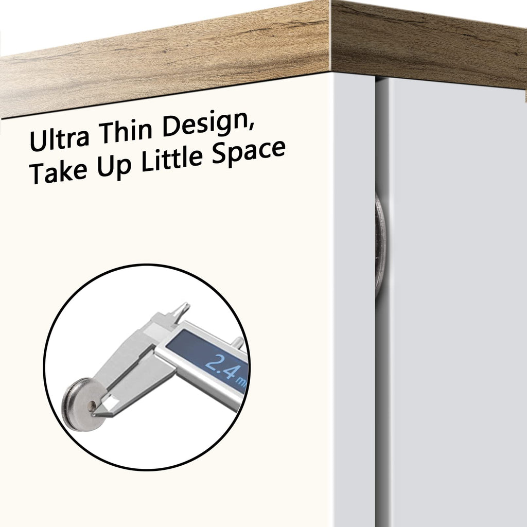 Mousike Magnetic Door Catch Ultra Thin Cabinet Magnets Stainless Steel Drawer Magnet Catch for Sliding Door Closure Kitchen Cabinet Cupboard Closet Closer (16Pack)