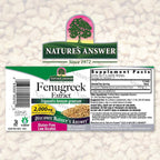 Nature's Answer Fenugreek Seed with Organic Alcohol 2000mg 1oz Extract | Female Reproductive & Lactation Support | Natural Menopause Aid | Gluten-Free, Non-GMO, Vegan | 2 Pack