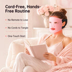 Red Light Therapy for Face – Cordless LED Face Mask with 4 Light Modes (NIR 850nm, Red 630nm, Blue, Amber), 272 LEDs, 10-Min Timer, Rechargeable for Glowing Skin at Home (Pink)