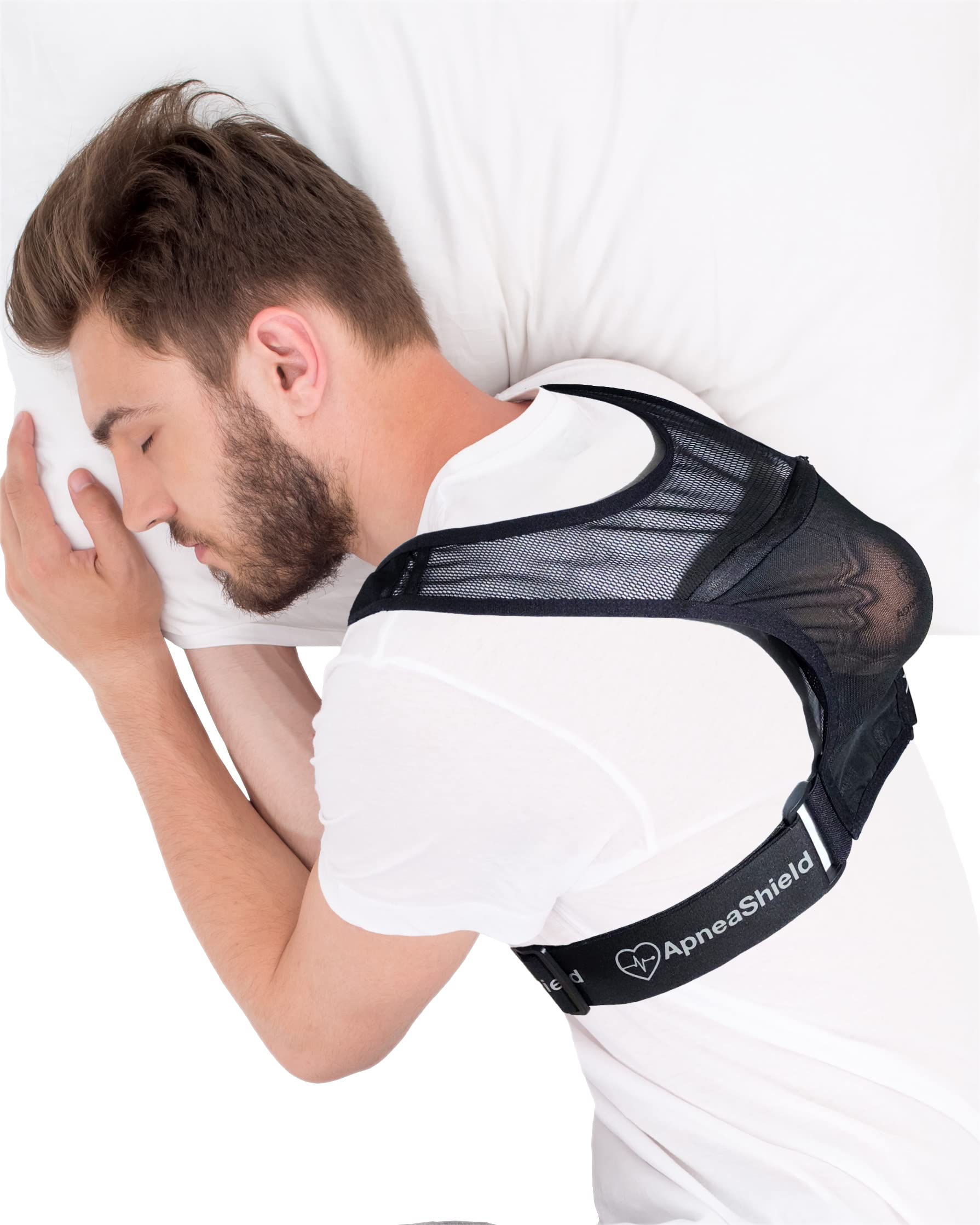 ApneaShield Sleep Position Trainer for Sleeping On Your Side | Side Sleep Trainer | Snore Stopper | Anti Snoring Device | Lightweight, Comfortable, Effective in Reducing Supine Sleep Time