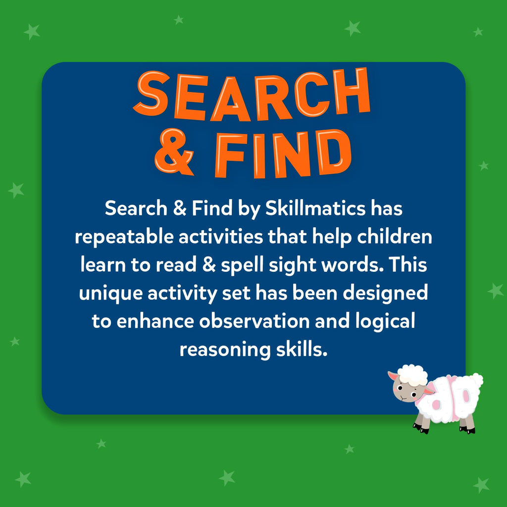 Skillmatics Search and Find Sight Words Educational Game - Reusable Preschool Learning Activities, Perfect for Toddlers & Kids Who Love Toys, Builds Vocabulary, Gifts for Ages 4, 5, 6, 7