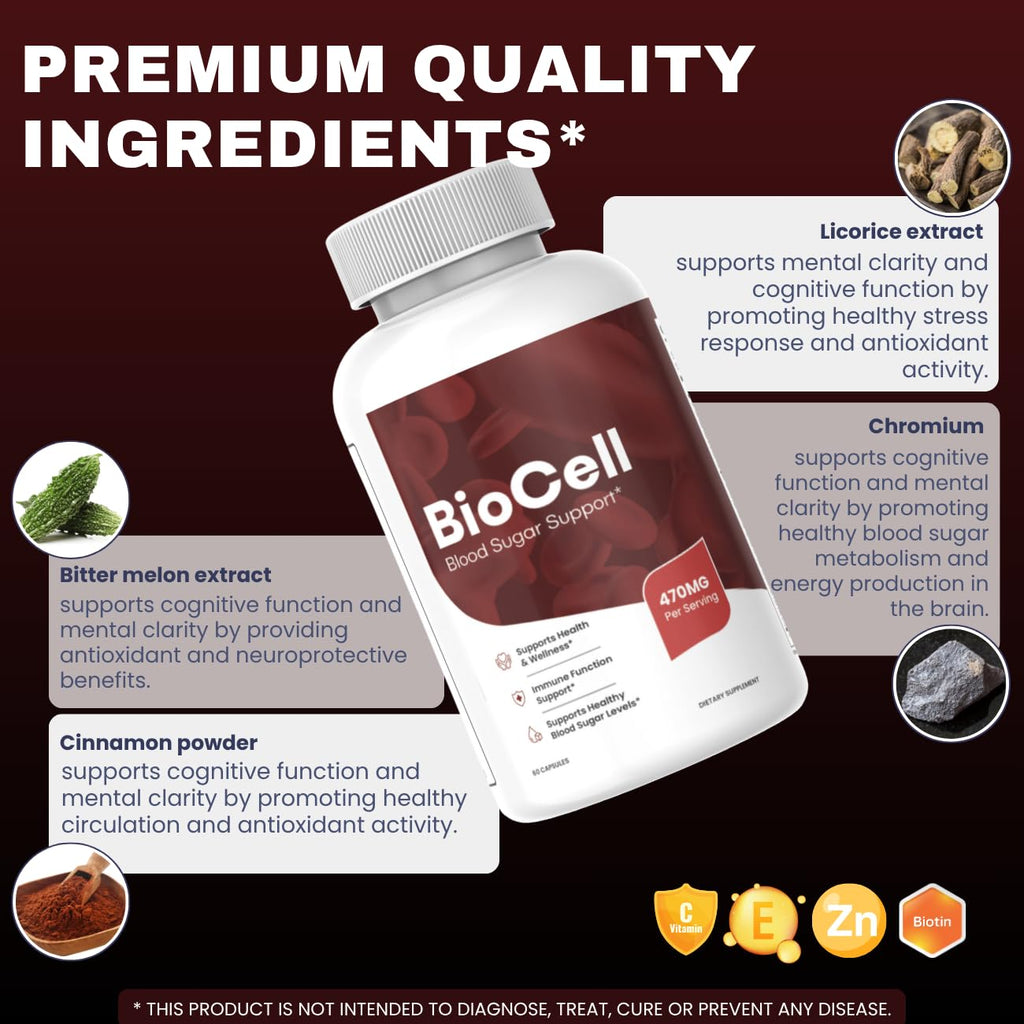 Bio Cell Capsules - Official Bio Cell Pills Advanced Formula, BioCell Blood Health Support Supplement*, 60 Capsules