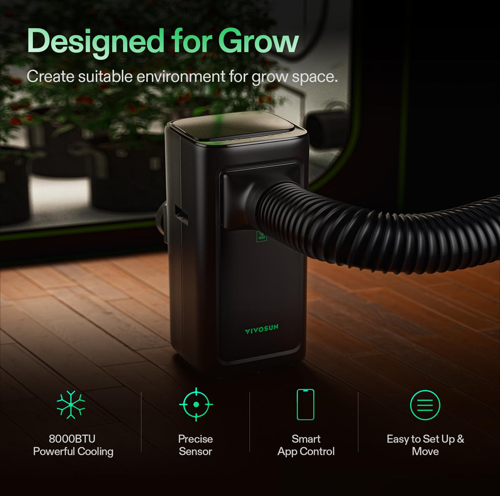 VIVOSUN AeroLush C08 8000BTU Smart Air Conditioner for Grow Tents