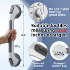 TAILINK Grab Bars for Bathtubs and Showers 2 Pack Shower Handle, Heavy Duty Suction Grab Bar Bath Handrails for Seniors and Elderly, Bathroom Safety Grip No Drilling Waterproof Removable, Grey